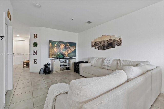 view of tiled living room