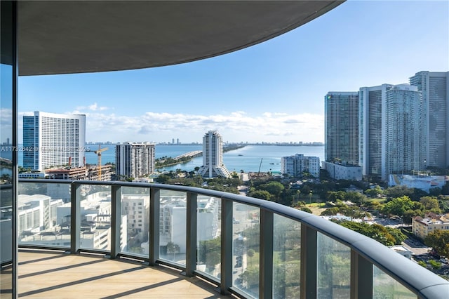 balcony with a water view