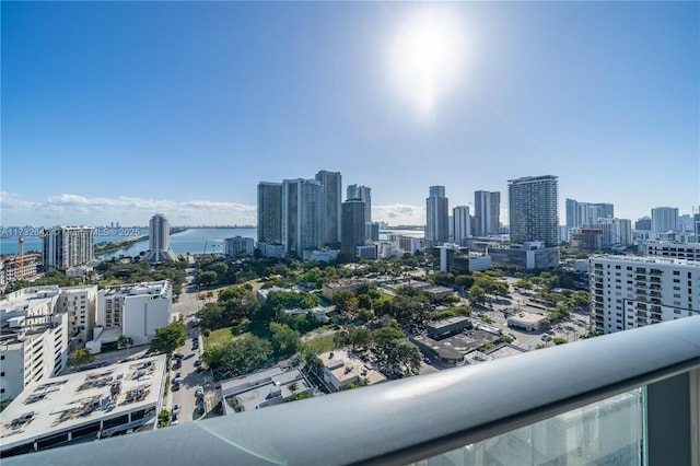 property's view of city with a water view