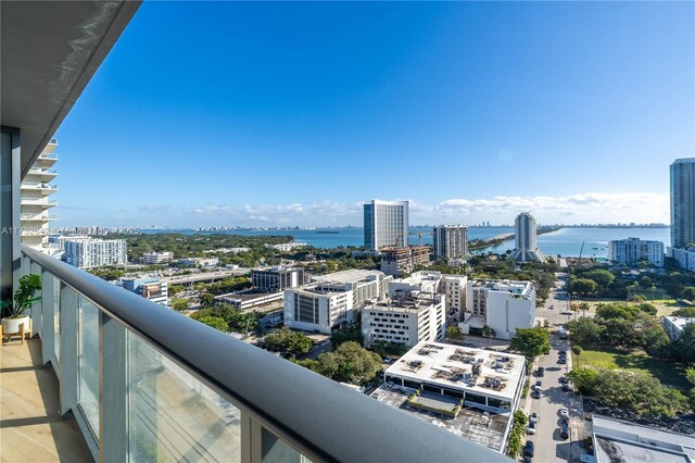 balcony with a water view