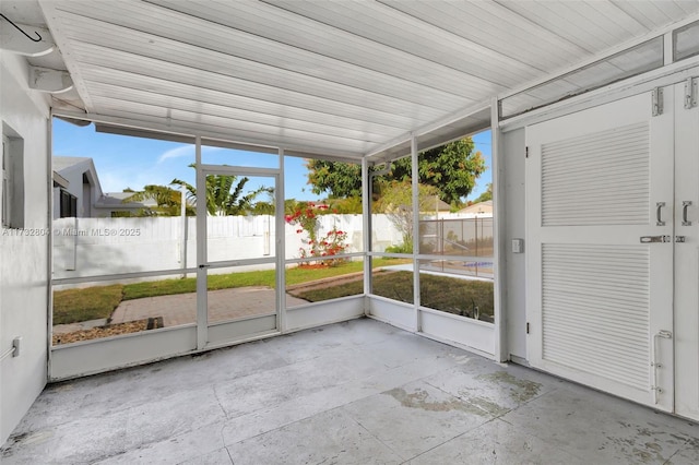 view of unfurnished sunroom