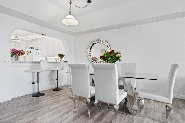 dining room with light hardwood / wood-style floors