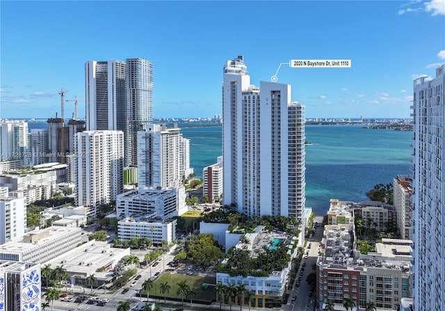 view of city with a water view