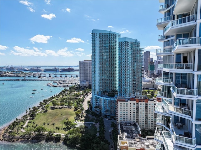 view of city featuring a water view