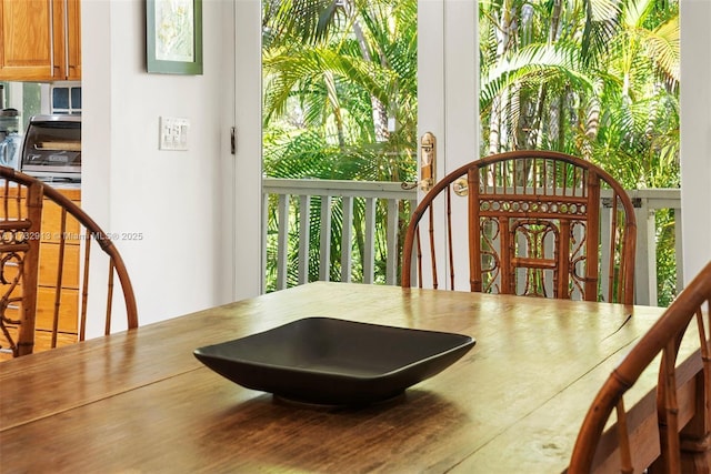dining space with stairway