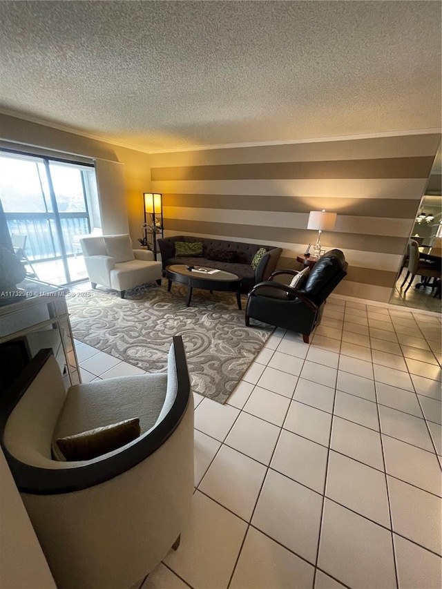 view of tiled living room