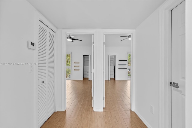 hallway featuring light hardwood / wood-style floors