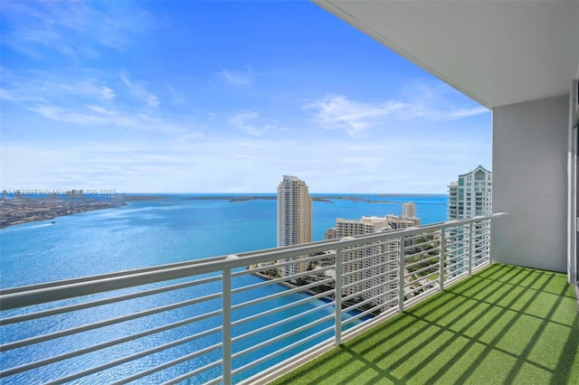 balcony with a water view