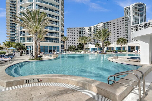 view of pool with a patio area