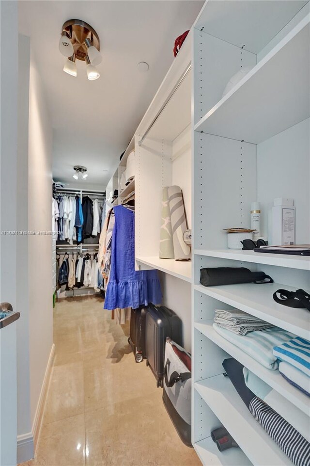 view of walk in closet