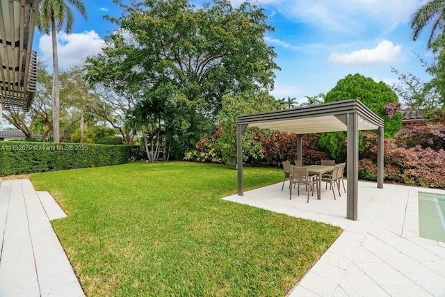 view of yard with a gazebo and a patio area