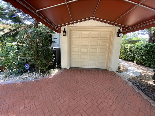 view of garage