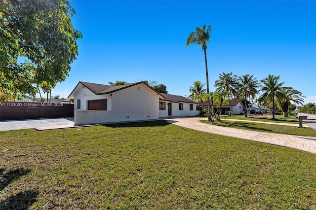 exterior space with a front yard