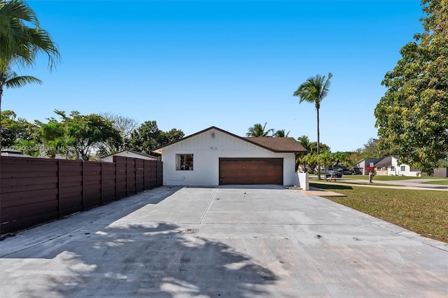 exterior space featuring a garage