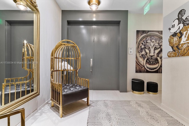 interior space with tile patterned floors