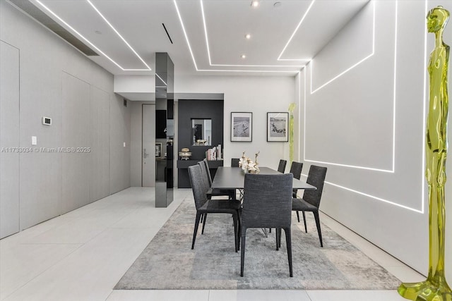 dining area with tile patterned floors