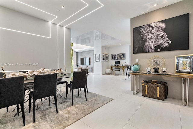 view of tiled dining space