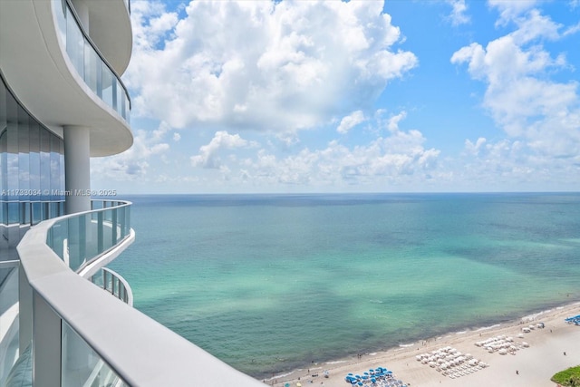 view of water feature featuring a view of the beach