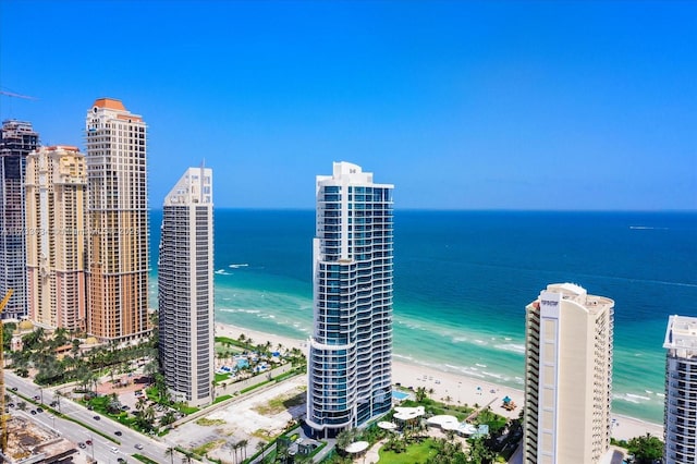 property view of water with a view of the beach