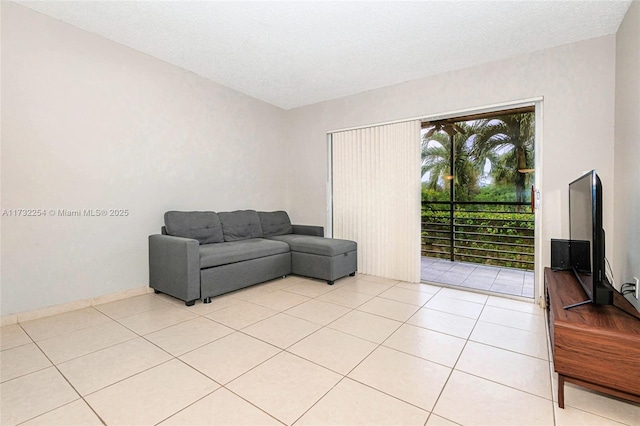 view of tiled living room