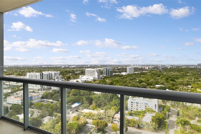 balcony with a view of city
