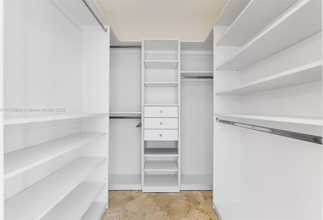 view of walk in closet
