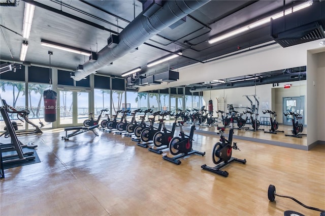 workout area with a healthy amount of sunlight