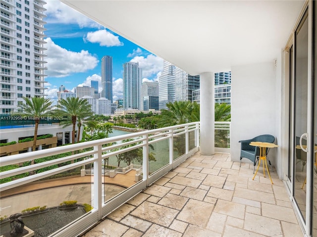 balcony with a water view