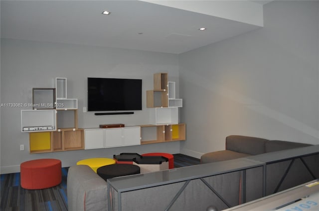 living room with wood-type flooring