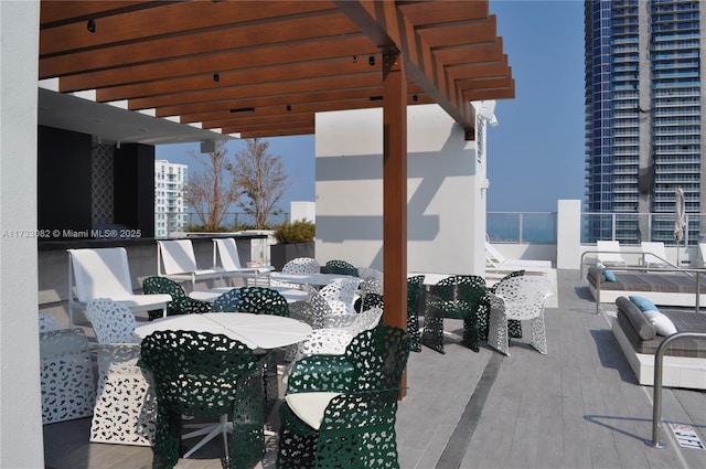 view of patio with a pergola