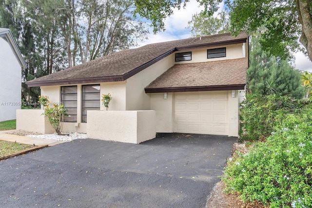 view of front of house with a garage