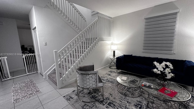 view of tiled living room