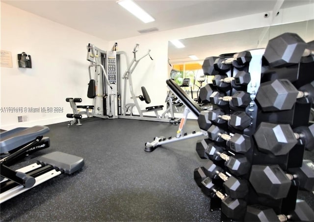 view of workout area