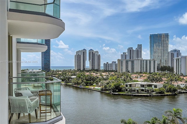 view of city featuring a water view