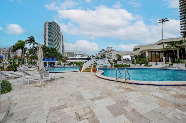 view of pool with a patio area