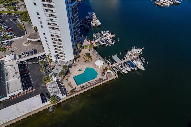 300 Three Islands Blvd Unit 102, Hallandale Beach, FL 33009 - aerial view of a large body of water, a pool, and numerous boat docks