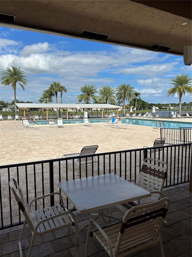 exterior space featuring a community pool