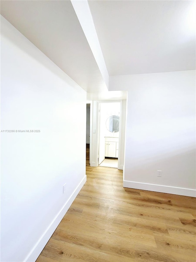 hall featuring light wood-type flooring