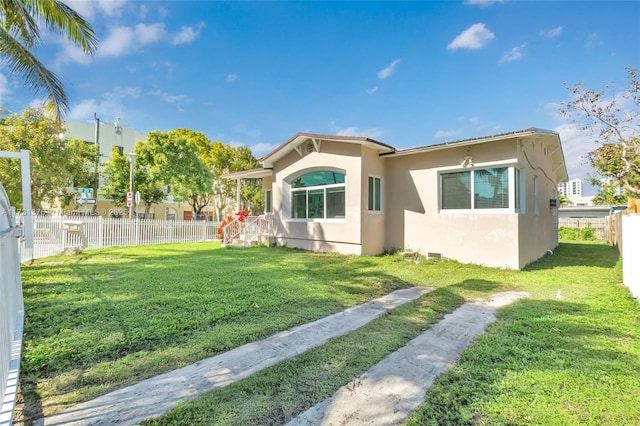 exterior space with a lawn