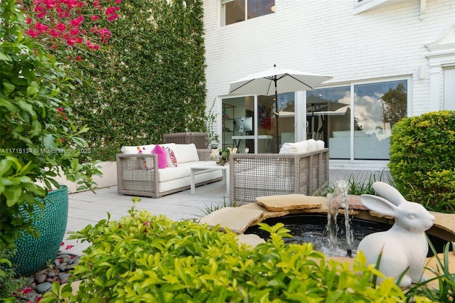 view of patio featuring outdoor lounge area