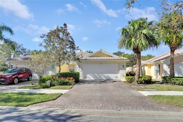 view of front facade with a garage