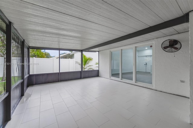 view of unfurnished sunroom