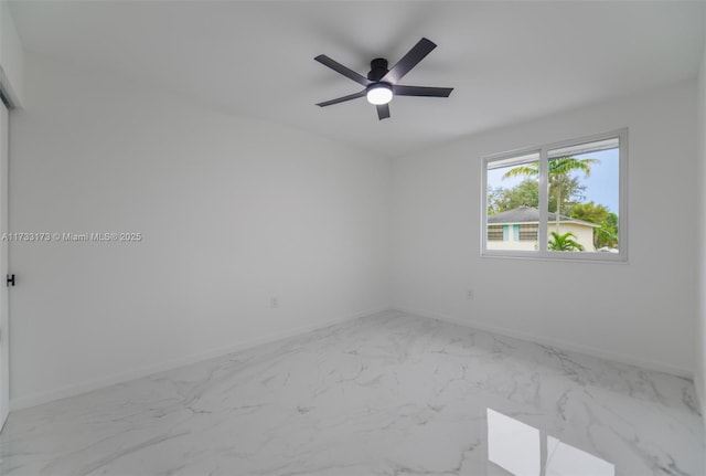 unfurnished room with ceiling fan