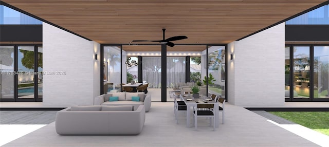 view of patio / terrace featuring an outdoor living space and ceiling fan