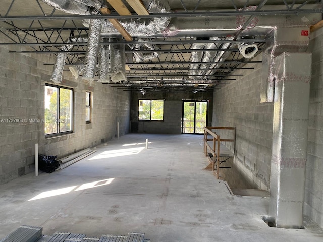 interior space featuring concrete floors