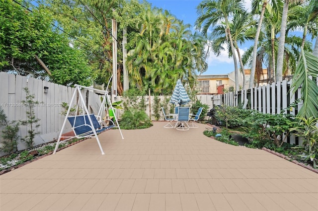 view of patio / terrace with a fenced backyard