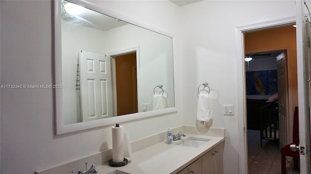 bathroom featuring vanity and tile patterned floors