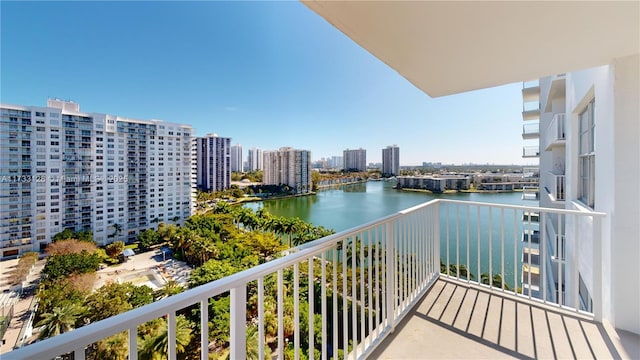 balcony with a water view