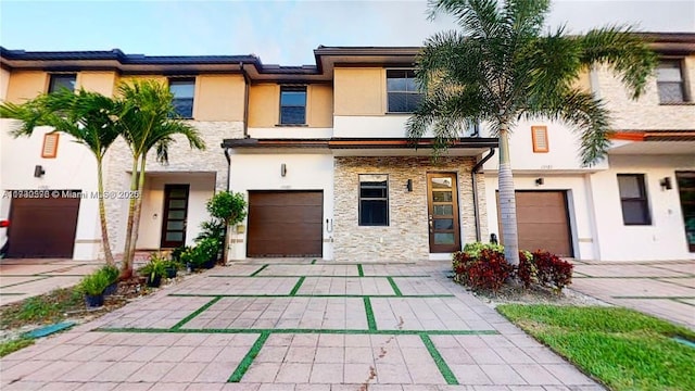 view of front of house with a garage