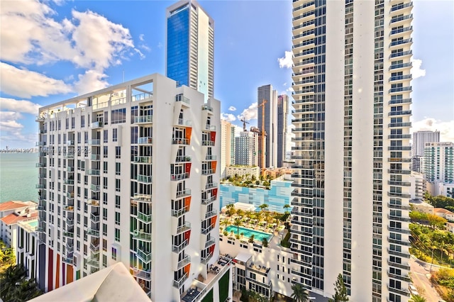 view of property with a water view